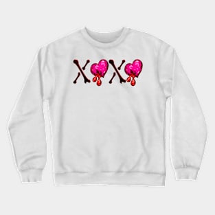 Love Bones Bloody Heart Horror Valentines Day Crewneck Sweatshirt